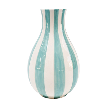 Urban Products Home Decor Striped Flower Vase Blue 18cm