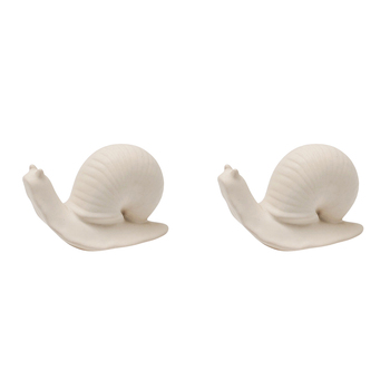 2PK Urban Products Pot Garden Snail Ornament White 7cm