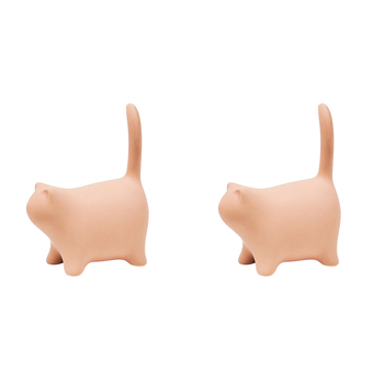 2PK Urban Products Cat Pot/Garden/Shelf Ornament Bisque 13cm