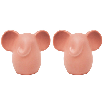 2PK Urban Products Elephant Ornament Home Decor Dusty Rose 10cm