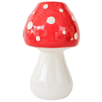 Urban Products Toadstool Ceramic Flower Vase Red 19cm