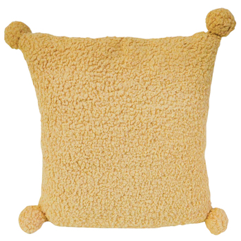 Urban Products Pom Poms Boucle Cushion Yellow 40cm