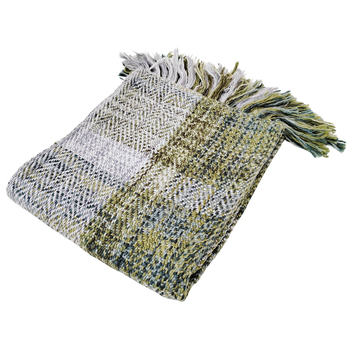 Urban Products Home Plaid Blanket Throw Green 150x130cm