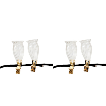 2x 2pc Urban Products Kinkora Flower Clip Vases Clear