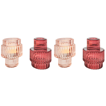 2PK Urban Products Kinkora Glass Candle Holder Pink 10cm