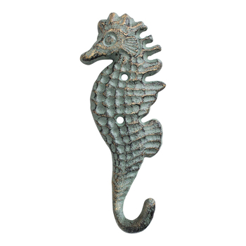 LVD Cast Iron 16.5cm Antique Seahorse Hook Clothes Hanger Home Decor