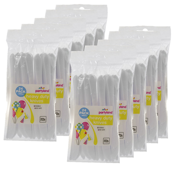 180pc Lemon And Lime Reusable Heavy Duty Knives Whites