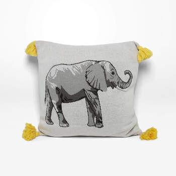 Rayell Kids Cushion Elephant Natural Cream 45x45cm Home Decor