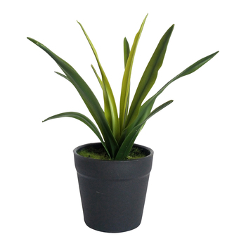 Urban Plastic 20cm Potted Artificial Grass Plant Decor - Green