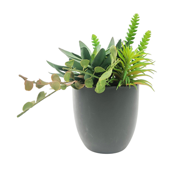 Urban Mixed Succulents 24cm Artificial Potted Plant - Green