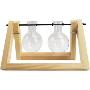 Urban Glass 21x16cm Double Propagation Plant Holder - Natural