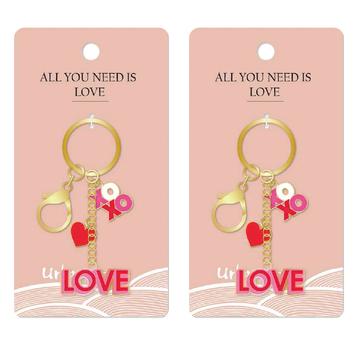 2PK Urban Products Love Keyring/Keychain Accessory Pink/White 12cm