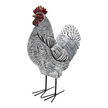 LVD Resin 35cm Rooster Ornament Home Decor - Grey Wash