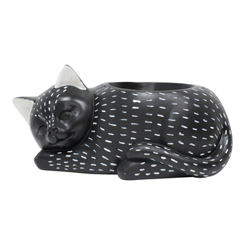 LVD Decorative Resin 24cm Cat Planter Ornament Decor - Black