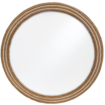 LVD Coastal Wood/Glass/MDF 70cm Mirror Wall Hanging Display Round - Brown