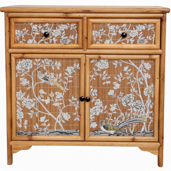 LVD Blossom Wood/MDF 79x81cm 2-Door Cabinet w/ Drawers Furniture Rect - Brown