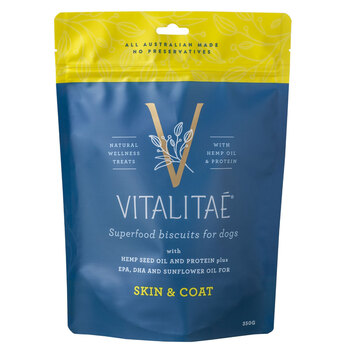 Vitalitae Dog Biscuits - Skin & Coat w/ Hemp Oil & Protein 350g