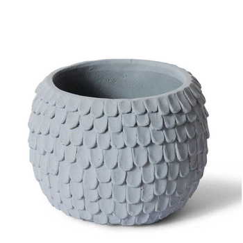 E Style Eason 24cm Cement Plant Pot Round Decor - Grey