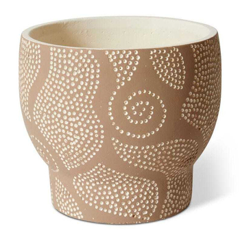 E Style Khloe 24cm Cement Plant Pot Decor Round - Brown