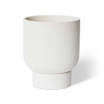 E Style Daylen 24cm Ceramic Plant Pot w/ Saucer Decor - White