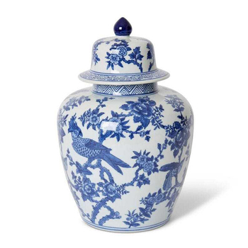 E Style Harriet 37cm Porcelain Ginger Jar Decor - Blue/White