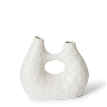 E Style Hamilton 22cm Ceramic Flower Vase Decor - White