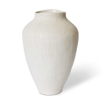 E Style Greyson Tall 41cm Ceramic Flower Vase Decor - Hessian White