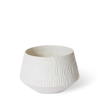 E Style Colton 15x25cm Ceramic Plant Pot Round Decor - Matt White