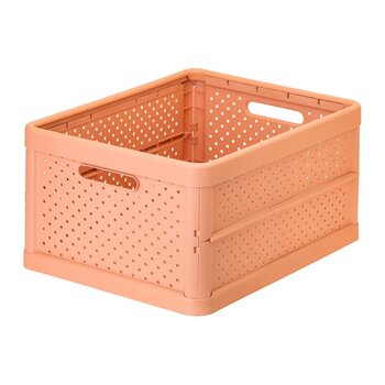 Vigar Compact 32L Plastic Foldable Crate Home/Car Basket - Sunrise Orange