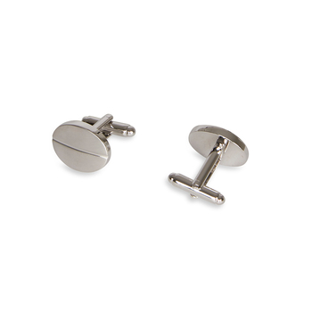 Van Heusen Men's Oval Shirt T-Bar Cufflinks Silver