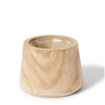 E Style Argus 22cm Wood Tub Plant Pot Decor Round - Natural