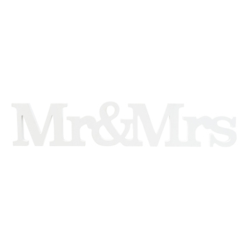 Wedding Wooden 50x10cm Mr & Mrs Table Word Large - White