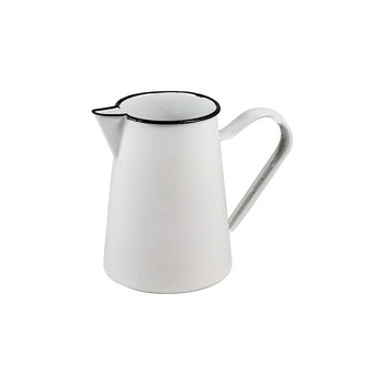 Urban Style Enamelware 1.5L Pitcher w/ Black Rim - Premium White