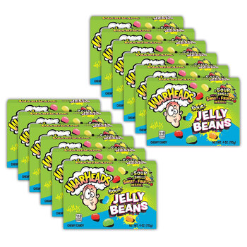 12PK Warheads Sour Jelly Bean 113g (4 oz) Theater Box