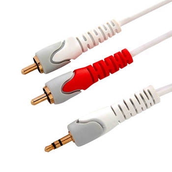 Westinghouse 1.5M Audio Splitter Cable Earphone Jack to 2 x RCA Cable - White