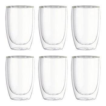 6pc Wilmax England 150ml Thermo Double Wall Glass Cup - Clear