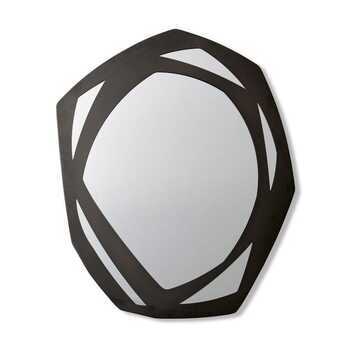 E Style Faye 90cm Metal Wall Mirror Home Decor - Black