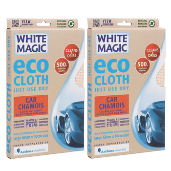 2PK White Magic Eco 60x40cm Cloth Car Chamois Large - Orange