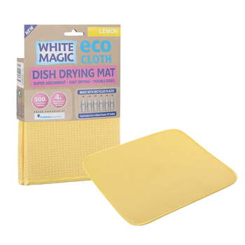 White Magic Dish Drying Mat Plate/Bowl Absorbent Pad - Lemon