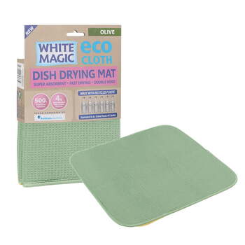 White Magic Dish Drying Mat Plate/Bowl Absorbent Pad - Olive