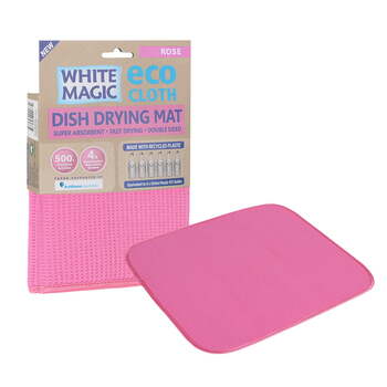 White Magic Dish Drying Mat Plate/Bowl Absorbent Pad - Rose