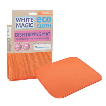 White Magic Dish Drying Mat Plate/Bowl Absorbent Pad - Tangerine