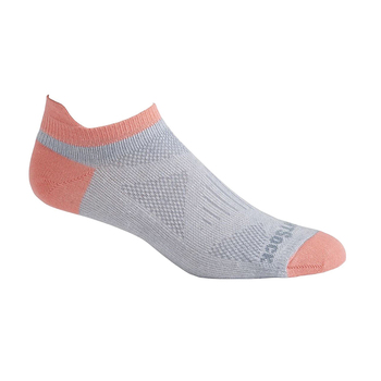 Wrightsock Coolmesh II Tab Lt Grey/Coral Womens Socks L AU 9.5-11