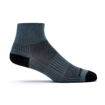 Wrightsock Coolmesh II Quarter Grey/Black Unisex Socks S AU 4-6 Womens