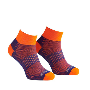 Wrightsock Coolmesh II Quarter Royal/Orange Unisex Socks S AU 4-6 Womens