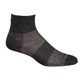 Wrightsock Coolmesh II Quarter BLK Marl Socks M AU 4-7.5 Mens/6.5-9 Womens