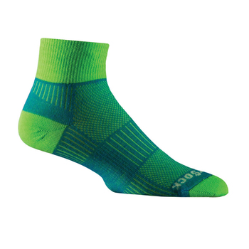 Wrightsock Coolmesh II Quarter Blue/GRN Socks L AU 8-11.5 Men/9.5-11 Women