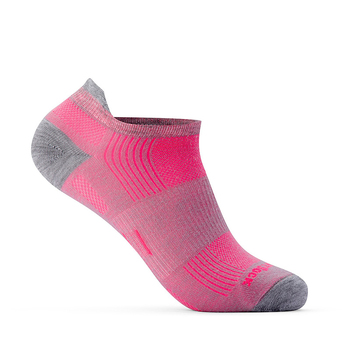 Wrightsock Eco Run Tab Grey/Pink Unisex Socks S AU 4-6 Womens