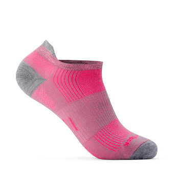Wrightsock Eco Run Tab Grey/Pink Socks L AU 8-11.5 Mens/9.5-11 Womens