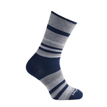 Wrightsock Eco Explore Crew Navy Stripe Socks M AU 4-7.5 Mens/6.5-9 Womens